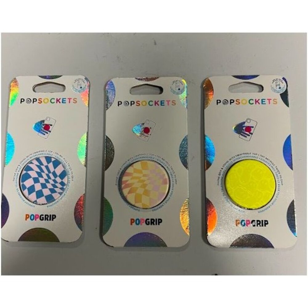 PopSockets PopGrip 3 Design Cell Phone Grip & Stand 3Pk